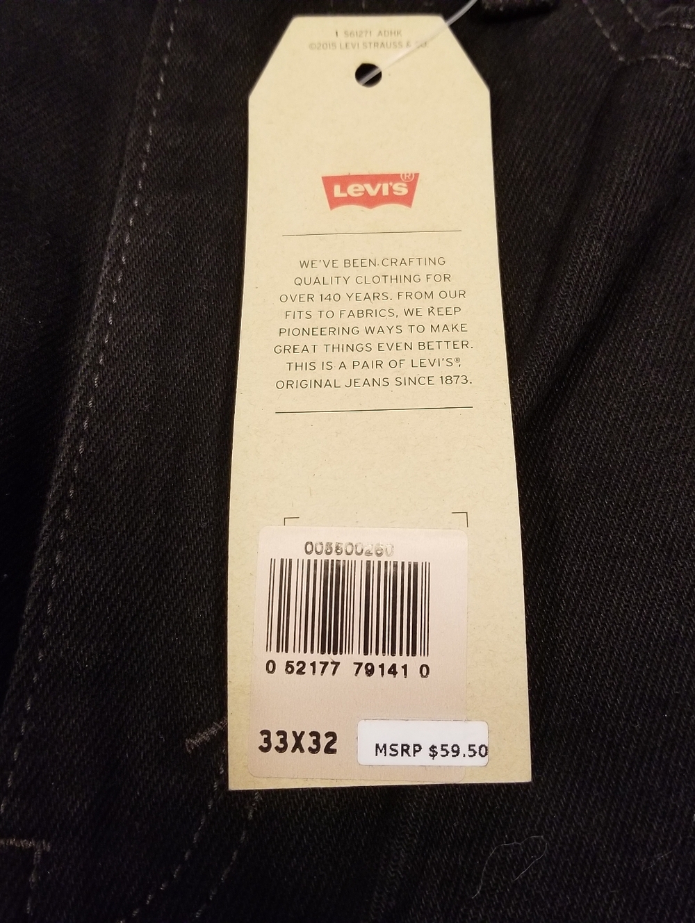 NWT Levis 550 Relaxed Fit Straight Leg Jeans Mens Size 33x32 Black Denim - Picture 4 of 7